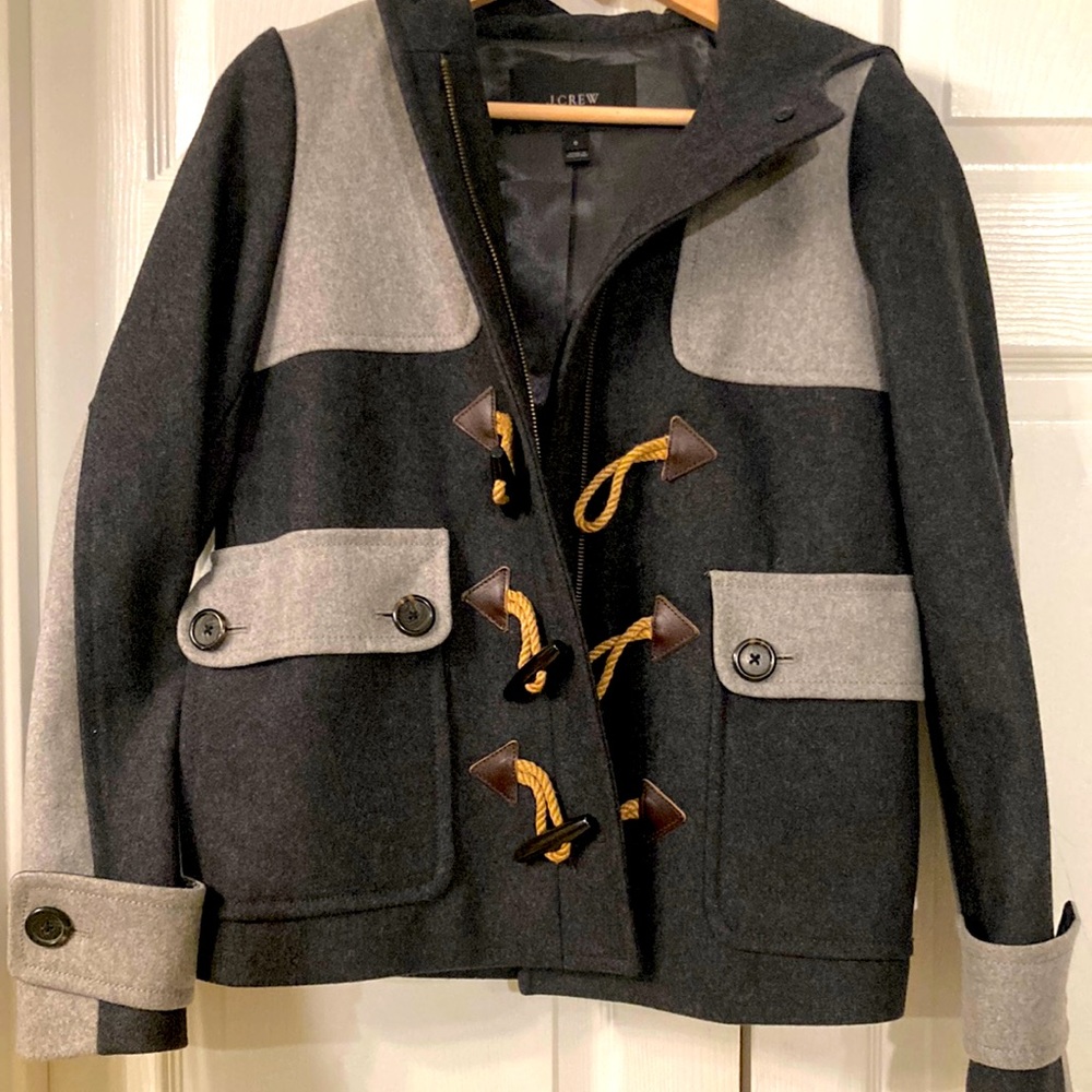 J.Crew hooded toggle coat size 0 NWOT
